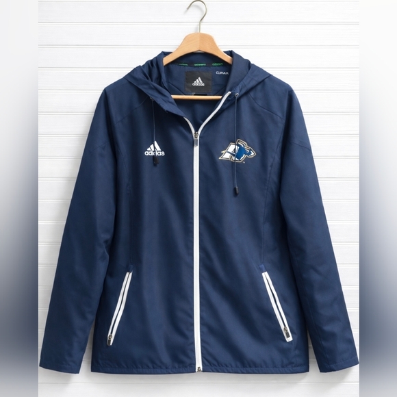 adidas Jackets & Blazers - Adidas Dark Blue Akron Zips Windbreaker with White Accents